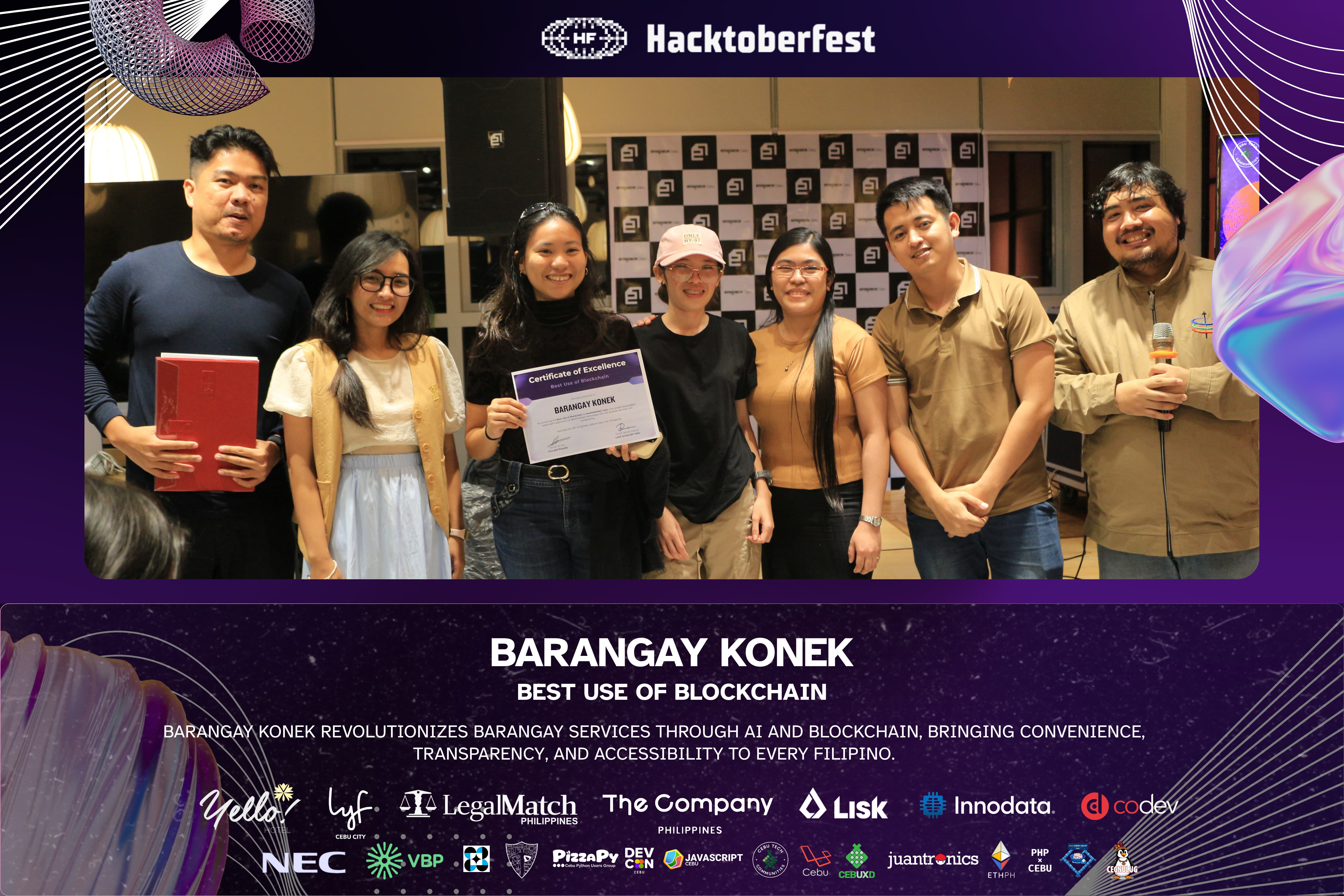 The Barangay Konek team and community organizers at Hacktoberfest Cebu 2025